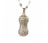 FOMIYES Delicate Pearl Inlaid Peanut Pendant Necklace for Women Elegant Clavicle Jewelry with Shiny Gold Chain Simple Chic Design for Gifts and Daily Wear
