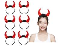 FOMIYES Demon Horn Headband LED Devil Headband Devil Hair Band Headband Made of Red Ox Horn Luminous Horn Headband Plastics Luminous Items Miss Christmas Pack of 6