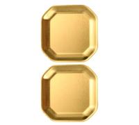 FOMIYES Dessert Serving Trays Stainless Steel 2 Pack Octagonal Small Plates Portable for Cold Dishes and Kimchi Tableware