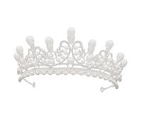 FOMIYES Diamond Pearl Tiara Crown Silver Bridal Headdress Wedding Hair Accessories with Rhinestone Encrusted Design for Bride Prom Party Special Occasions