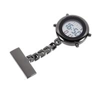 FOMIYES Digital Nurse Fob Watch for Doctors and Nurses with Comfortable Glass and Alloy Design, Black Electronic Pocket Watch Suitable for Birthday and Christmas, Functional and Nice