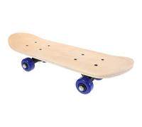 FOMIYES DIY 43x13cm Wooden Skateboard with Blue Wheels, Unfinished Double Tail Skate Deck for Painting and Decoration, Beginner Four-wheel Skateboard for Birthday and Wall Art