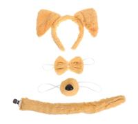 FOMIYES Dog Costume Set with Cartoon Animal Ear Headband Soft Plush Pointed and Droopy Dog Ears Hair Hoop for Women Comfortable Cosplay Animal Accessory for Theme Parties and Carnivals