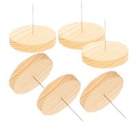 FOMIYES Doll Holder Metal Display Stand 6 Sets Felt Wooden Base for Crochet Dolls and Model Display at Home and Shows