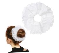FOMIYES Double Lace Hair Scrunchy Large Elastic Ponytail Holder for Women and Delicate Polyester Hair Tie with Chic Hollow Design Versatile Wrist Bracelet Accessory for Birthday and
