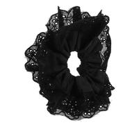 FOMIYES Double Lace Hair Scrunchy Large Elastic Ponytail Holder for Women Soft Polyester Hair Tie with Delicate Hollow Design Multi Occasion Decorative Bracelet for Birthday Wedding Dating