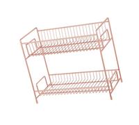 FOMIYES Double-layer Rose Gold Iron Cosmetics Organizer Rack Desktop Sundries Storage Shelf for Bathroom Bedroom Makeup