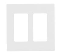 FOMIYES Double Outlet Cover Plate, White Screw Wall Switch Panel Designed for Office and Home Wall Switches