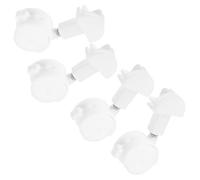 FOMIYES Double Wheel Casters Brake 4Pcs White Stem Replacement Wheels for Pet Cage Furniture with Floor Protection for Home Applications