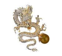 FOMIYES Dragon Brooches Prom Fashion Scarf Style Decoration Wedding Prayer Dainty Elegant Women Vintage Has Chinese Brooch Pin Collar Pin Chinese Dragon Brooch Lapel Pin Rhinestones Golden