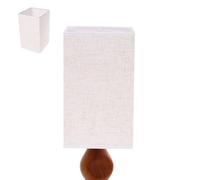 FOMIYES E27 Square Linen Fabric Lampshade Cover in Heather Grey, Modern Cloth Lamp Shade Insert for Table and Wall Lamps, Light Shade Accessory for Home Lighting