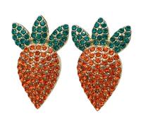 FOMIYES Easter Carrot Earrings for Women Full Rhinestone Statement Jewelry Lightweight Comfortable Spring Holiday Accessories Unique Fun Design for Daily Wear and Parties