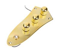 FOMIYES Electric Bass Guitar Prewired Metal Control Plate with Volume Tone Knobs Gold Circuit Board Replacement for Electric Guitar Accessories