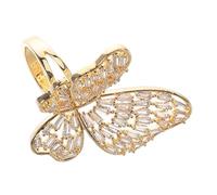 FOMIYES Elegant Butterfly Knuckle Ring for Women Sparkling Rhinestone Wedding Daily Wear Jewelry Graceful Bridal Accessory with Dazzling Details Skin Friendly Design