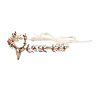 FOMIYES Elegant Elk Headdress Headband Antlers Headpiece for Renaissance Fair Sequins Flower Crown Adult Deer Costume Accessory