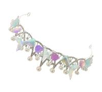 FOMIYES Elegant Mermaid Princess Crown for Women Handmade Lightweight Metal Rhinestones Shell Headpiece for Birthday and Themed Parties with Unique Baroque Design