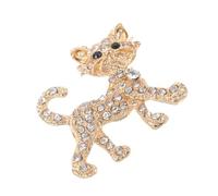 FOMIYES Elegant Rhinestone Cat Brooch Pin Cute Alloy Kitten Lapel Pin for Women and Suits Sparkling Cat Accessories for Fashion