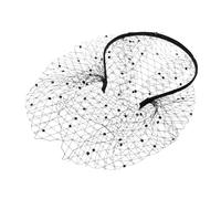 FOMIYES Elegant Wedding Veil Headband with Rhinestones and Pearls Vintage Tea Party Fascinator for Women and Breathable Mesh Design for Various Head