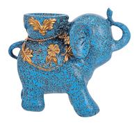FOMIYES Elephant Resin Crystal Ball Stand Small Blue Base for 4-6cm Ornaments, 1pcs Desktop Home Decor Sculpture with Gold Pattern Random Style