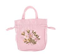 FOMIYES Embroidered Drawstring Handbag for Women Stylish Ethnic Floral Purse Multi Purpose Tote for Parties Dating Daily Use Capacity for Phone Essentials