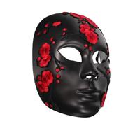 FOMIYES Embroidered Floral Full Face Mask Lightweight Cosplay Costume Accessory for Halloween Masquerade Ball Party with Handcrafted Chinese Style Appliques