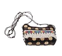 FOMIYES Ethnic Style Coconut Shell Crossbody Bag with Hand-woven Polyester and Sturdy Material, Compact Capacity Shoulder Purse for Beach Outings and Casual Travel