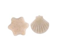 FOMIYES Facial Exfoliating Sponge 2pcs Hexagon Shell Shape Biodegradable Cotton Face Cleaning Sponge Set for Women and Men Daily Makeup Removal