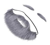 FOMIYES Fake Full Beard and Adhesive Eyebrows for Men Holiday Party Costume Prop Easy Adjustment for Impromptu Fun