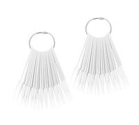 FOMIYES Fan-shaped Nail Display Sticks 2 Sets 40 Pointed False Nail Practice Tips White Color and Polish Color Presentation