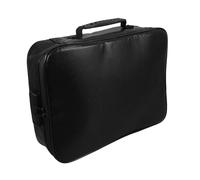 FOMIYES Fireproof Document Bag with Lock, Multi-Layer Receipt Holder Organizer, Black Lined Passport Holder with Handle for Home and Travel Document Protection