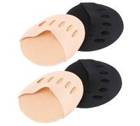 FOMIYES Five Toe Socks Cotton Half Socks 2 Pairs No Show Forefoot Support Pad Invisible Black Skin for Foot Health Ball-of-Foot Cushion