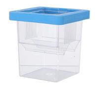 FOMIYES Floating Aquarium Fish Breeding Box with Divider and Suction Cup - Blue Acrylic Isolation Tank for Fry, Guppy, Shrimp Hatchery and Fish Hatch Protection