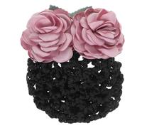 FOMIYES Flower Hair Bun Net with Floral Design Mesh Hairnet Holder for Ballet and Dance Buns Elegant Hair Accessory for Women and Purple Coarse Mesh