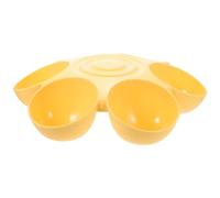 FOMIYES Flower-shaped Multiple Pet Feeding Bowl, Plastic Multi-compartment Cat and Puppy Food Dish, Yellow Multifunctional Pet Feeder Suitable for Indoor Use