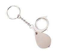 FOMIYES Foldable Mini Keychain Magnifier Loupe Portable Pocket Magnifying Glass with Metal Keyring for Jewelry Coins Stamps Inspection and Exploration
