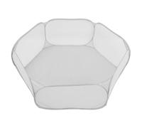 FOMIYES Foldable Pet Playpen Indoor Hexagonal Puppy Pen Breathable Polyester Mesh, Small Animal Enclosure Tent for Rabbits, Cats, Dogs - Portable Grey Pet Fence for Home Use