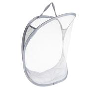 FOMIYES Folding Laundry Basket Wall Hanging Mesh Clothes Basket Collapsible Bathroom Storage Bag Gray for Household Laundry Organization