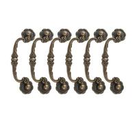 FOMIYES Furniture Cabinet Ring Pull Handles 6Pcs in Rustic Metal with 86Mm Hole Spacing, Glossy Vintage Style, for Bathroom Kitchen Wardrobe Drawers