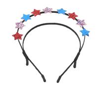 FOMIYES Glittering Patriotic Star Hairband Double Layer Independence Day Headband for Women Festival Accessory Star Design