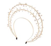 FOMIYES Goddess Pearl Crown Headband Lightweight Lolita Headpiece for Women Party Wedding Banquet Elegant Decorative Hair Accessory