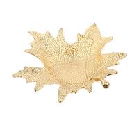 FOMIYES Gold Ring Display Tray Leaf Design Jewelry Organizer Metal Snack Plate