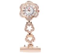 FOMIYES Golden Alloy Nurse Pocket Watch with Precision Quartz Movement and Press Button to Open, Fashion Simple Design Suitable for Hospital Nurses and Doctors