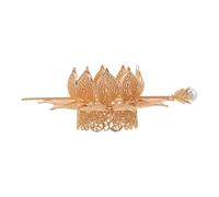 FOMIYES Golden Metal Lotus Hair Sticks Handmade Chinese Flower Hairpins for Women Lightweight Floral Hair Chopsticks for Hanfu Traditional Cultural Celebrations and Weddings