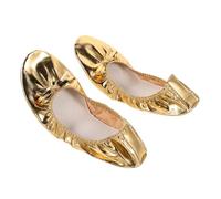 FOMIYES Golden Soft Sole Ballet Shoes for Women Lightweight Split Sole Dance Slippers with High Elasticity for Belly Dance Yoga Performance and Practice