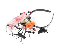 FOMIYES Halloween Reindeer Antlers Headband with Ghost Skull Lightweight Festive Hair Accessory for Women Comfortable Cosplay Party Decoration for Day Dead and Themed Events