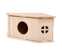 FOMIYES Hamster Wooden Hideout Hut for Rest and Sleep in Beige Wood