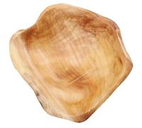 FOMIYES Hand-Carved Natural Wood Fruit Bowl 15-21cm Rustic Decorative Serving Tray for Living Room and Restaurant, Large Irregular Wooden Snack and Salad Bowl Random Style