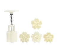 FOMIYES Hand Press Mooncake Mold Set - 50G Flower-Shaped Handmade Pastry Mold with Concave-Convex Texture, Baking Tool for Traditional Mid-Autumn Festival Moon Cake Making
