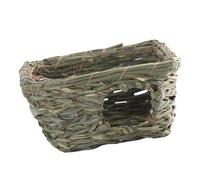 FOMIYES Hand Woven Nest Hut for Hamsters and Kittens Grass Braid | Reed Grass and Natural Straw, Cozy Hideaway for Small Cages in Summer Random Color