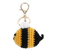 FOMIYES Handmade Crocheted Bee Charm Keychain with Knitted Bee Pendant for Women Car Bag Accessories
